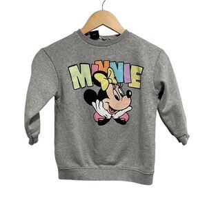 2 for $20 Disney Minnie Mouse Gray Crewneck Sweatshirt Bold Letters